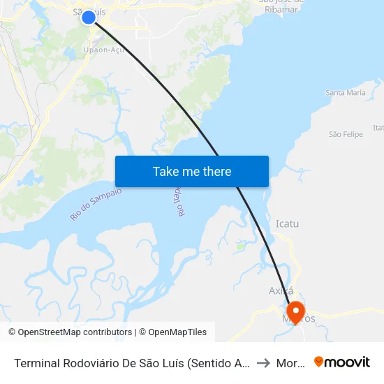 Terminal Rodoviário De São Luís (Sentido Aeroporto) to Morros map