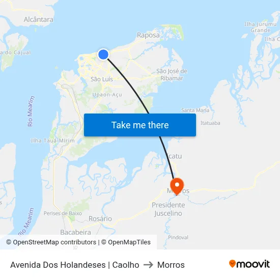 Avenida Dos Holandeses | Caolho to Morros map