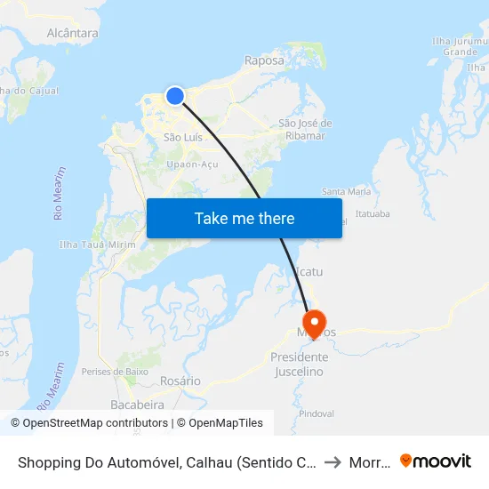 Shopping Do Automóvel, Calhau (Sentido Centro) to Morros map