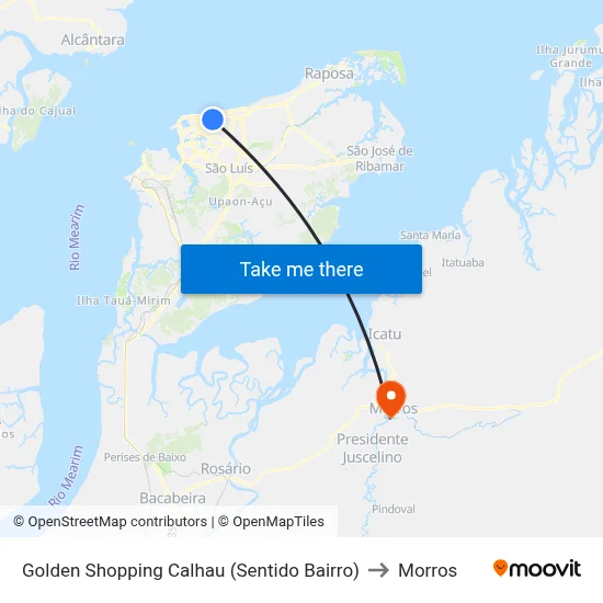 Golden Shopping Calhau (Sentido Bairro) to Morros map