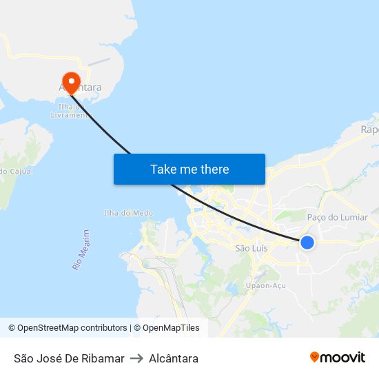 São José De Ribamar to Alcântara map