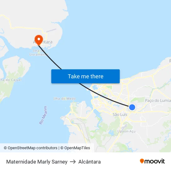Maternidade Marly Sarney to Alcântara map