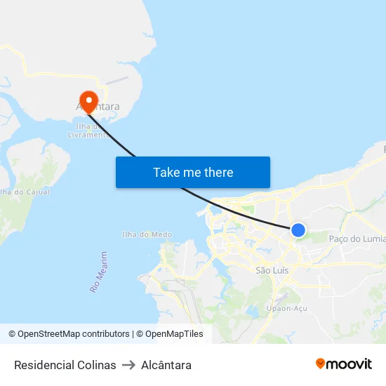 Residencial Colinas to Alcântara map