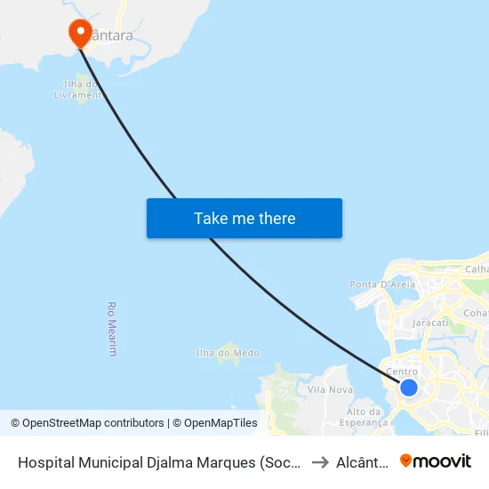 Socorrão I - Hospital Municipal Djalma Marques to Alcântara map