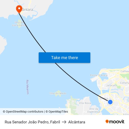 Rua Senador João Pedro, Fabril to Alcântara map
