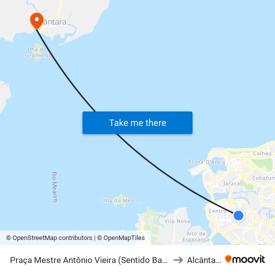 Praça Mestre Antônio Vieira (Sentido Bairro) to Alcântara map