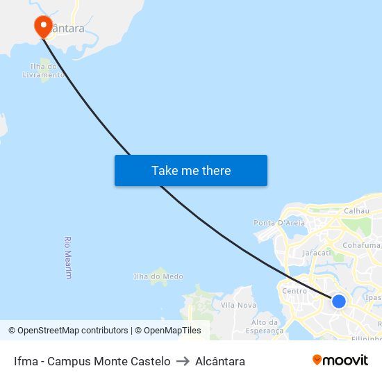 Ifma - Campus Monte Castelo to Alcântara map