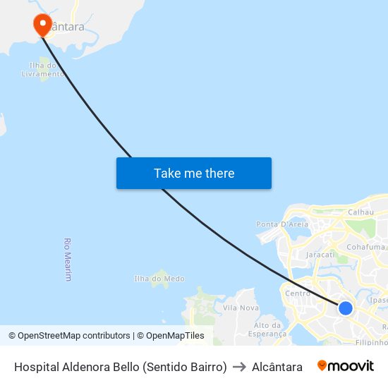 Hospital Aldenora Bello (Sentido Bairro) to Alcântara map
