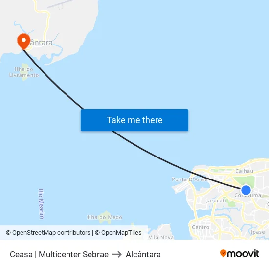 Ceasa | Multicenter Sebrae to Alcântara map