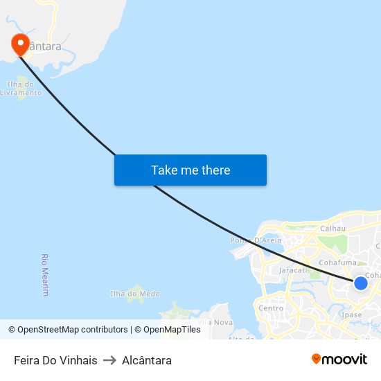 Feira Do Vinhais to Alcântara map