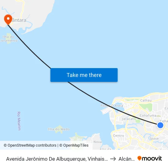 Avenida Jerônimo De Albuquerque, Vinhais (Sentido Bairro) to Alcântara map
