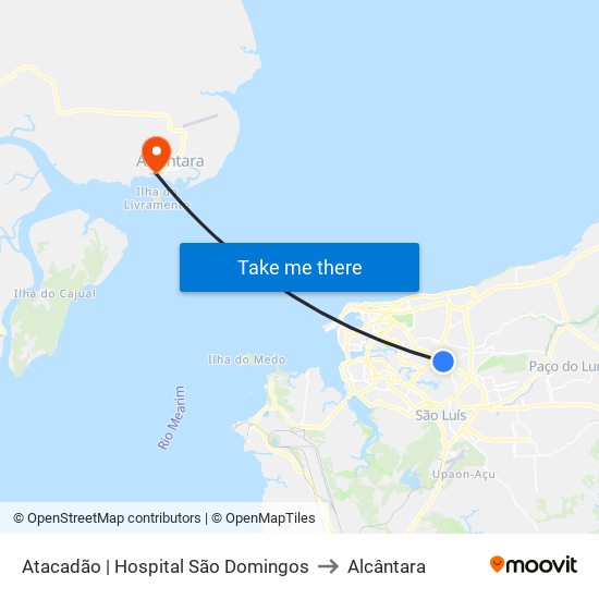 Atacadão | Hospital São Domingos to Alcântara map