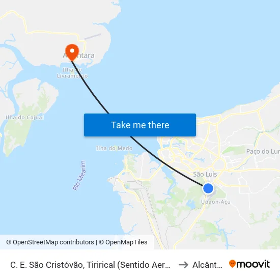 C. E. São Cristóvão, Tirirical (Sentido Aeroporto) to Alcântara map