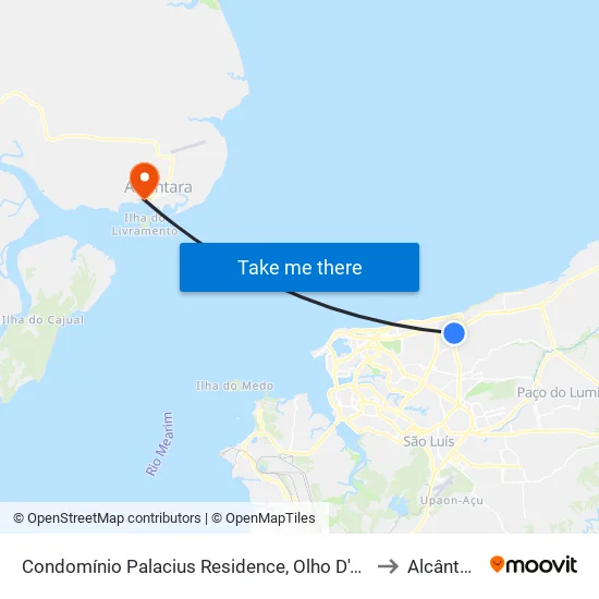 Condomínio Palacius Residence, Olho D'Água to Alcântara map