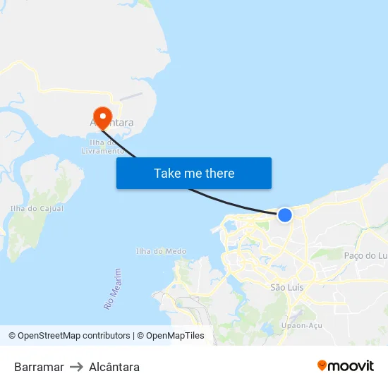 Barramar to Alcântara map