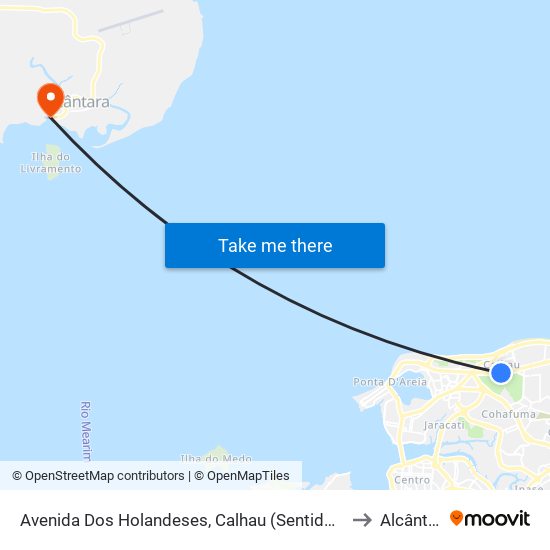 Avenida Dos Holandeses, Calhau (Sentido Centro) to Alcântara map