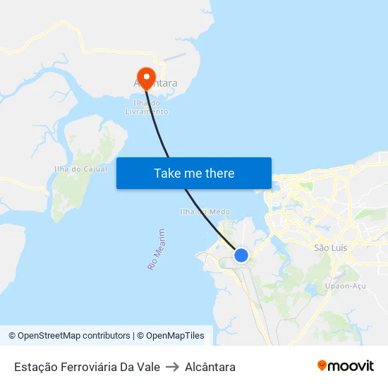 Estação Ferroviária Da Vale to Alcântara map