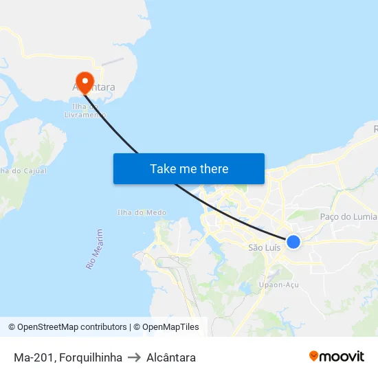 Ma-201, Forquilhinha to Alcântara map