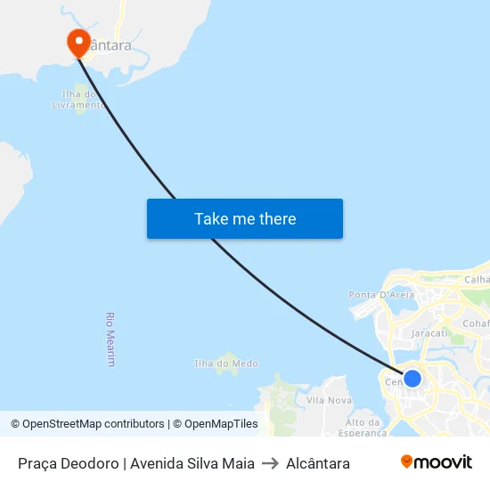 Praça Deodoro | Avenida Silva Maia to Alcântara map