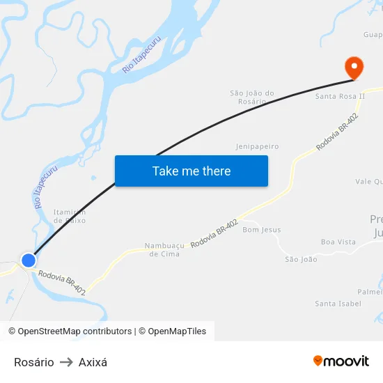 Rosário to Axixá map