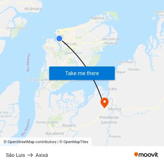 São Luis to Axixá map