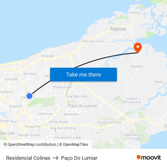 Residencial Colinas to Paço Do Lumiar map