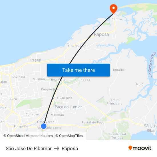 São José De Ribamar to Raposa map