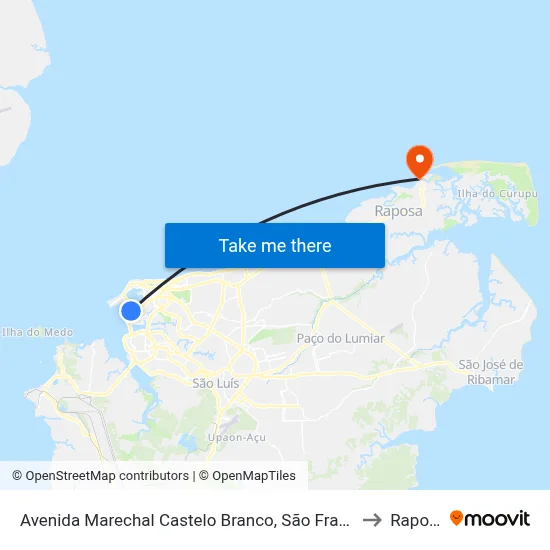 Avenida Marechal Castelo Branco, São Francisco to Raposa map