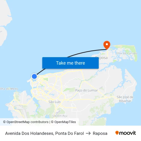 Avenida Dos Holandeses, Ponta Do Farol to Raposa map
