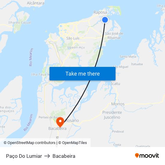 Paço Do Lumiar to Bacabeira map