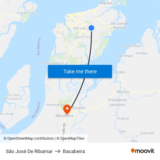 São José De Ribamar to Bacabeira map