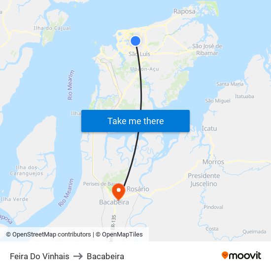 Feira Do Vinhais to Bacabeira map