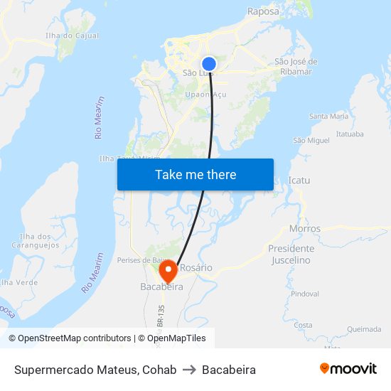 Supermercado Mateus, Cohab to Bacabeira map