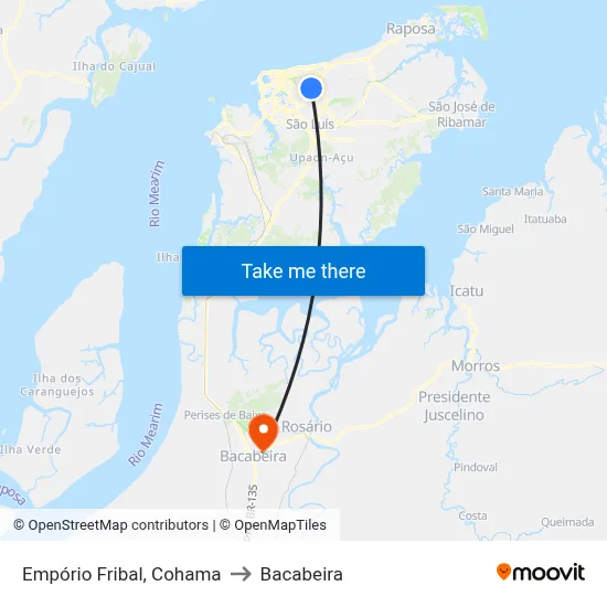 Empório Fribal, Cohama to Bacabeira map
