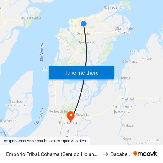 Empório Fribal, Cohama (Sentido Holandeses) to Bacabeira map