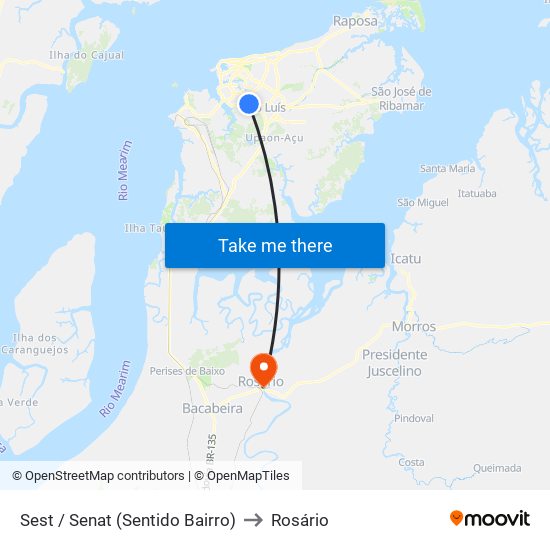 Sest / Senat (Sentido Bairro) to Rosário map