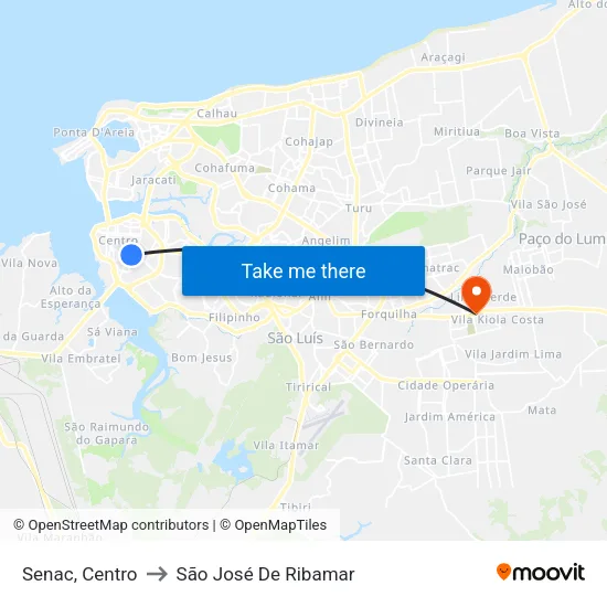 Senac, Centro to São José De Ribamar map