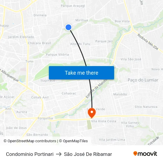 Condomínio Portinari to São José De Ribamar map