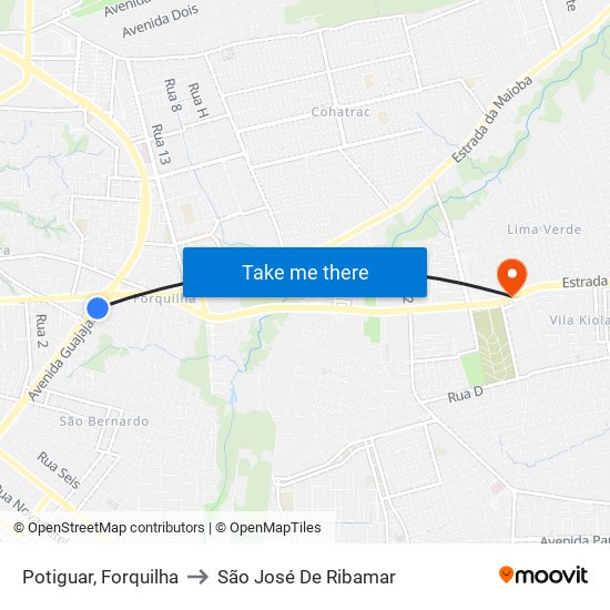 Potiguar, Forquilha to São José De Ribamar map