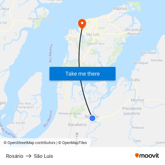 Rosário to São Luis map