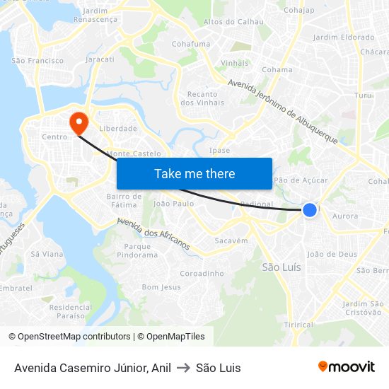 Avenida Casemiro Júnior, Anil to São Luis map