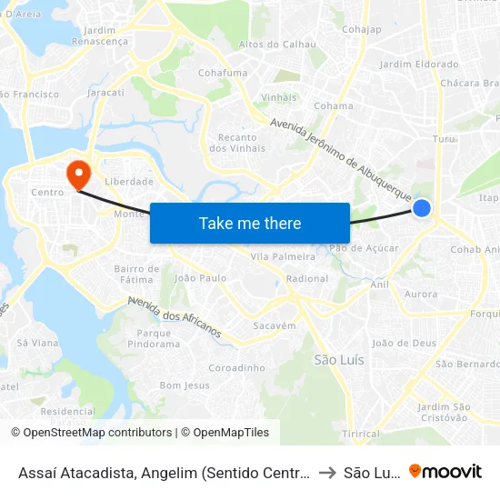 Assaí Atacadista, Angelim (Sentido Centro) to São Luis map