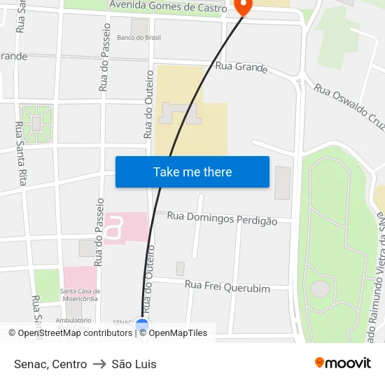 Senac, Centro to São Luis map