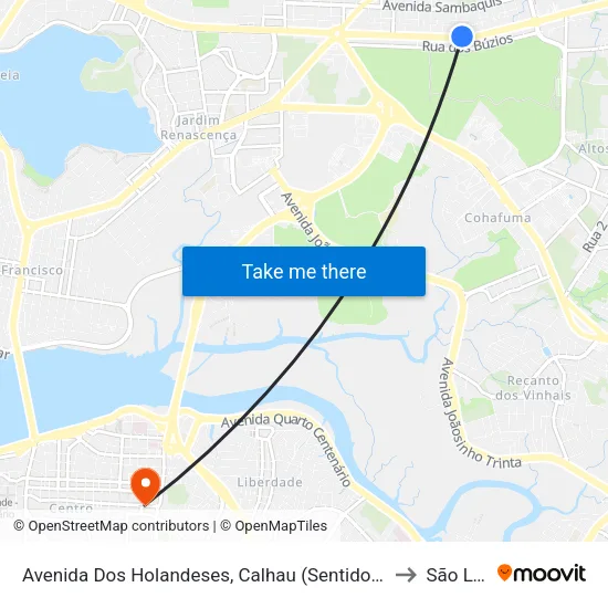 Avenida Dos Holandeses, Calhau (Sentido Centro) to São Luis map
