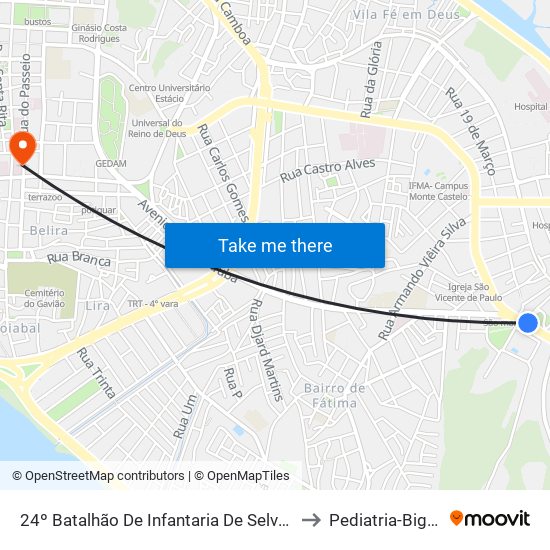 24º Batalhão De Infantaria De Selva, João Paulo to Pediatria-Big help 1 map