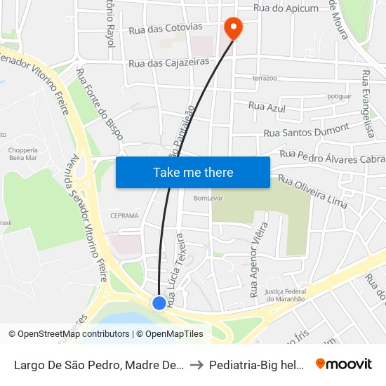 Largo De São Pedro, Madre Deus to Pediatria-Big help 1 map