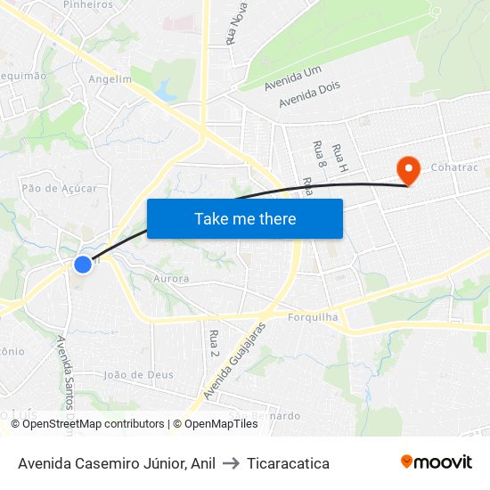 Avenida Casemiro Júnior, Anil to Ticaracatica map