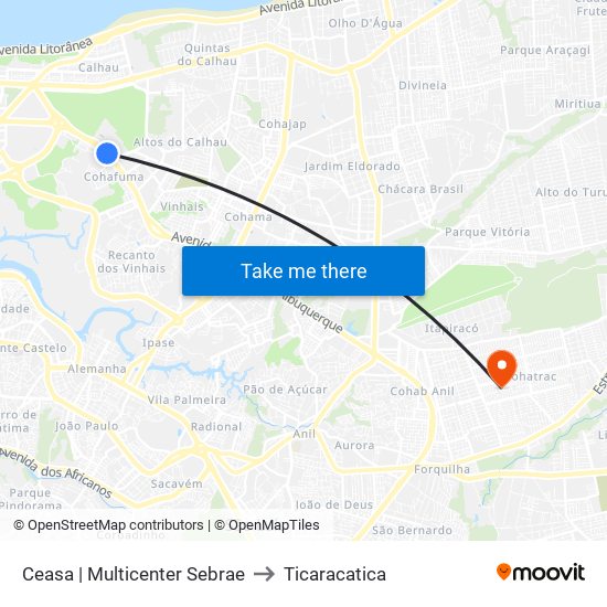 Ceasa | Multicenter Sebrae to Ticaracatica map