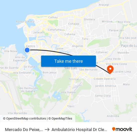 Mercado Do Peixe, Desterro to Ambulatório Hospital Dr Clementino Moura map