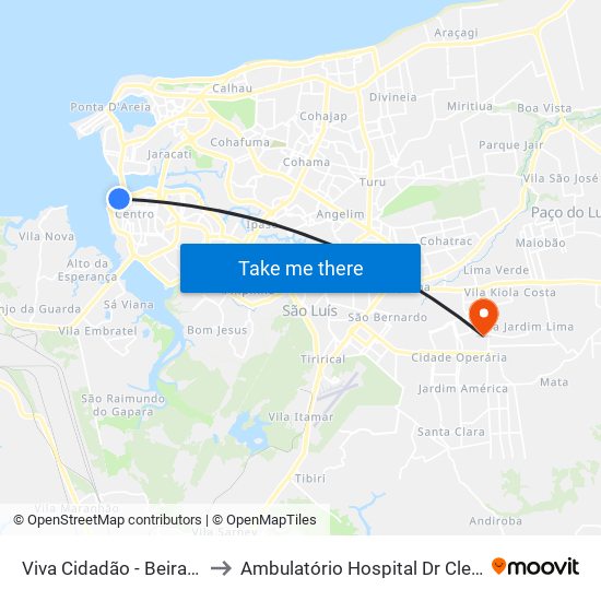 Viva Cidadão - Beira Mar, Centro to Ambulatório Hospital Dr Clementino Moura map